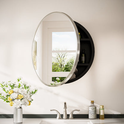Round Medicine Cabinet with Mirror Cabinet for Bathroom