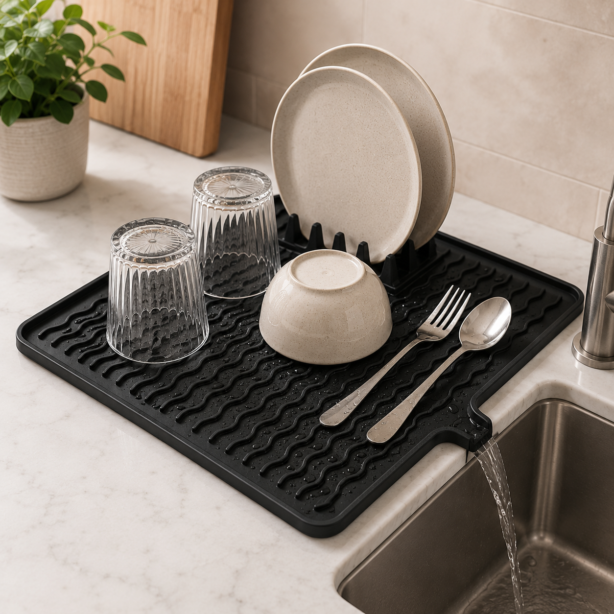 DrainDry Silicone Kitchen Mat