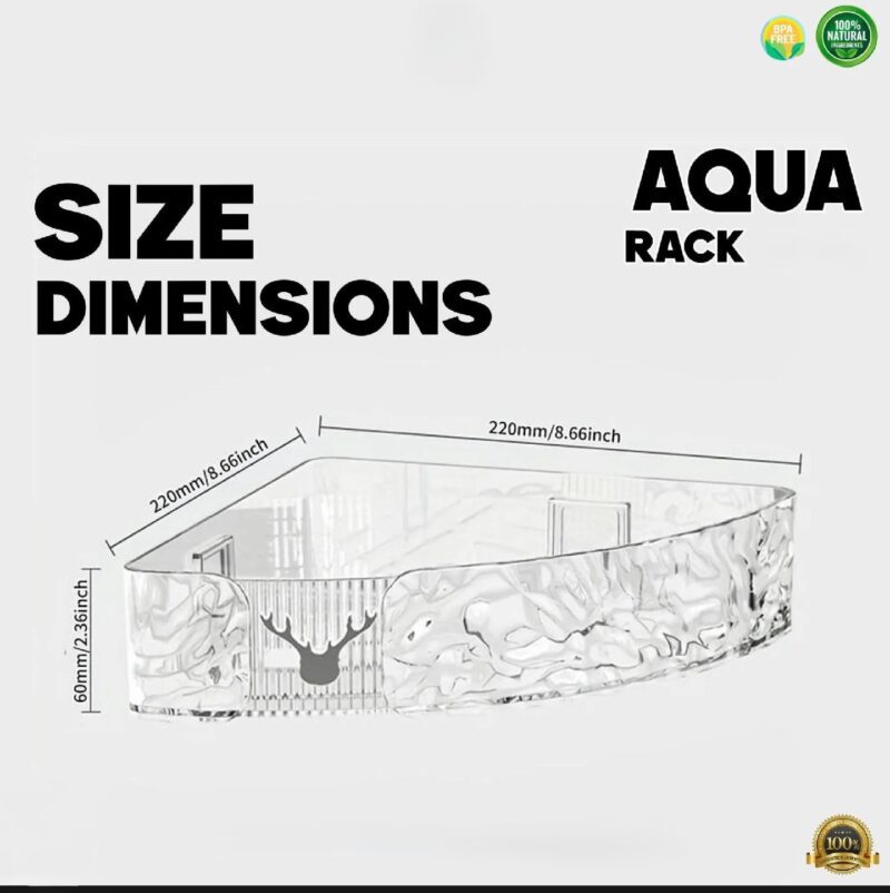 Bathroom/Kitchen Corner Rack, Aqua Design Rack, Durable-Unbreakable Material