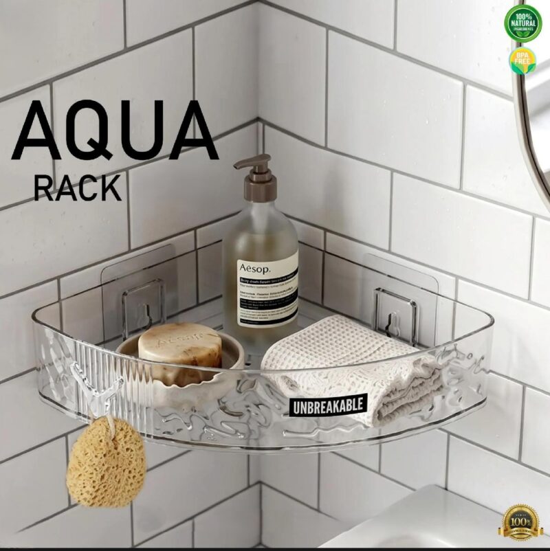 Bathroom/Kitchen Corner Rack, Aqua Design Rack, Durable-Unbreakable Material