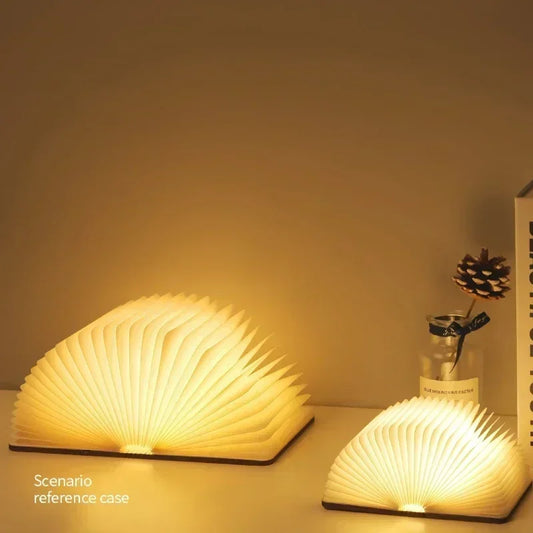 3D Folding Book Lamp – Creative LED Wooden Night Light