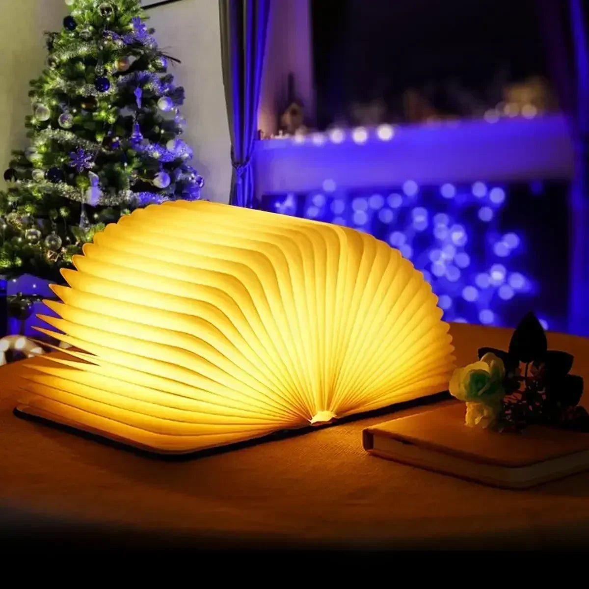 3D Folding Book Lamp – Creative LED Wooden Night Light
