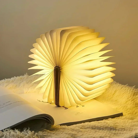 3D Folding Book Lamp – Creative LED Wooden Night Light