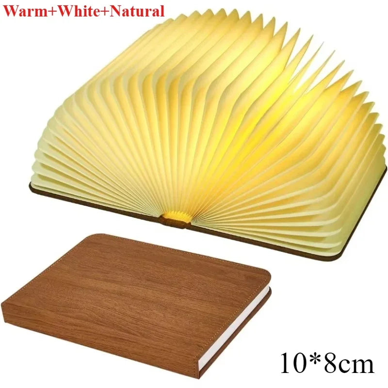 3D Folding Book Lamp – Creative LED Wooden Night Light