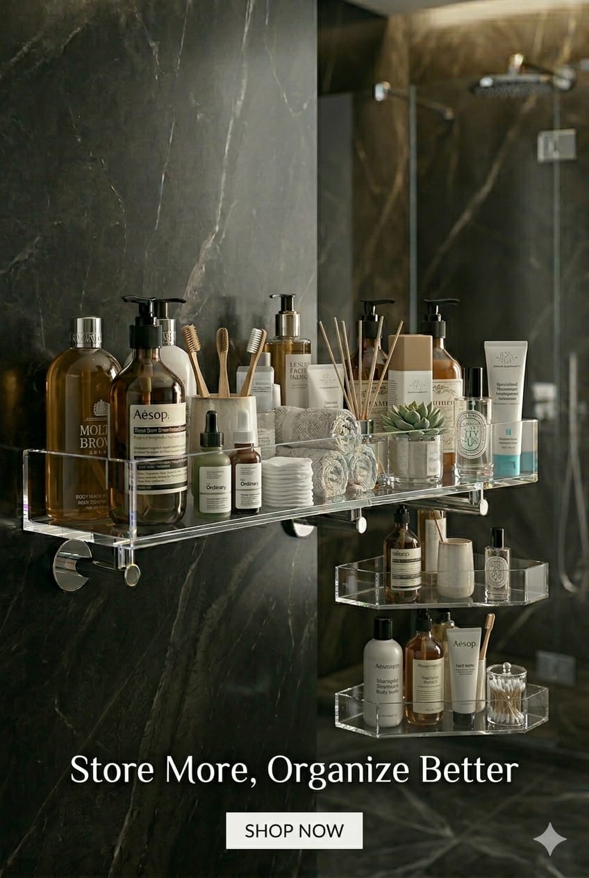 ACRYLIC BATHROOM SHELF