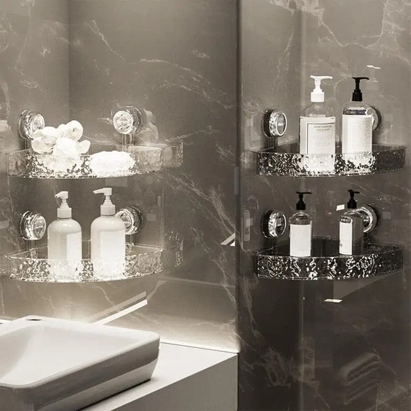 Acrylic Corner Suction Shelf – Drill-Free Bathroom Rack