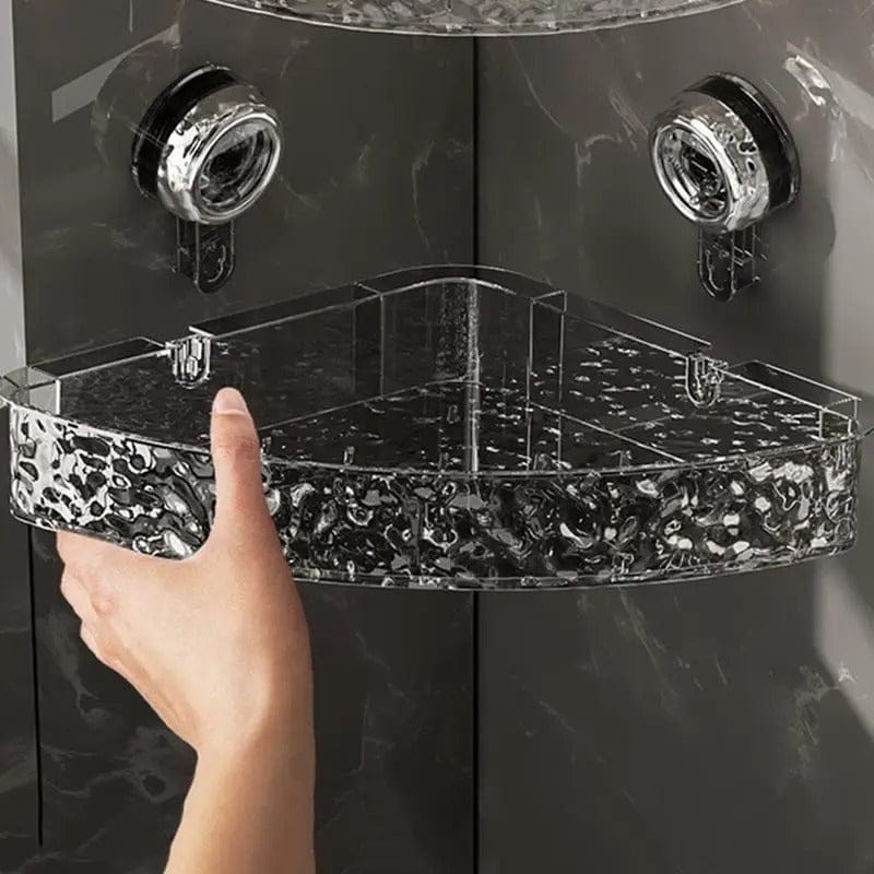 Acrylic Corner Suction Shelf – Drill-Free Bathroom Rack
