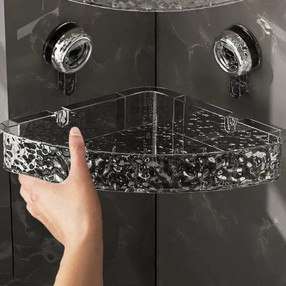 Acrylic Corner Suction Shelf – Drill-Free Bathroom Rack