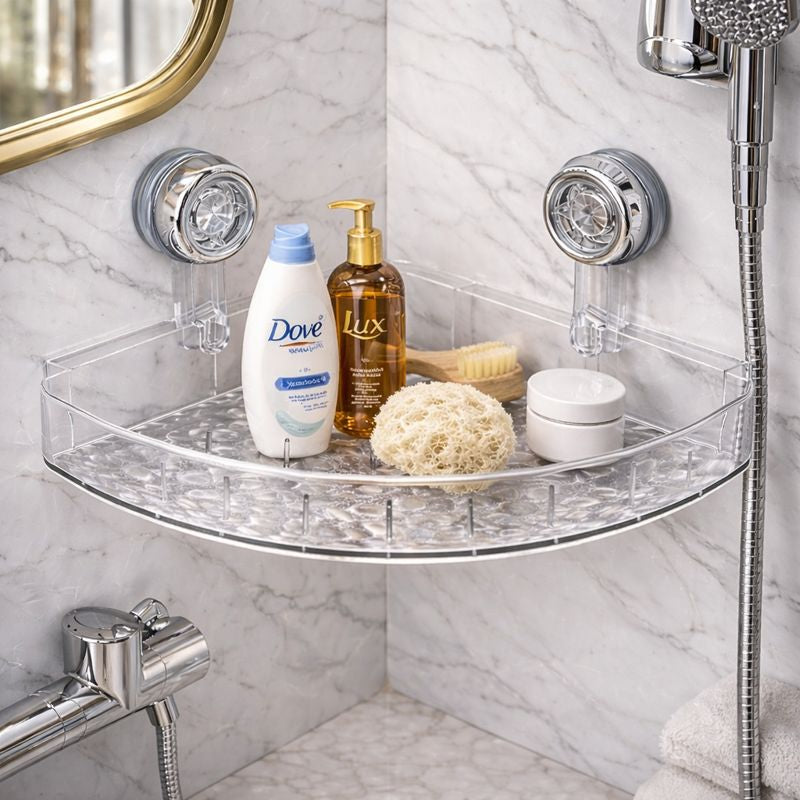 Drill-Free Acrylic Wall Shelf for Bathroom & Kitchen