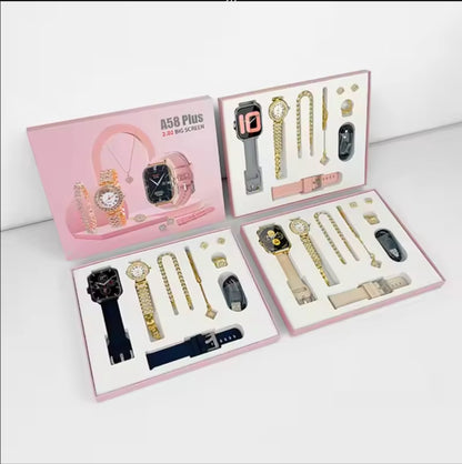 A58 Plus Smart Watch Set [Gift Set]